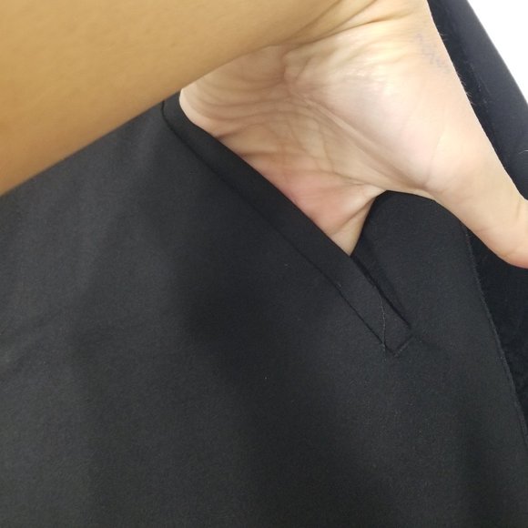 Vero Moda | Black Flocked Tuxedo Stripe Side Dress Pants Straight Ankle Leg M - Picture 6 of 13